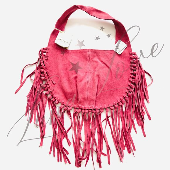 FREE PEOPLE Riley Fringe Bag In Sangria Sunset NWT - Picture 5 of 10